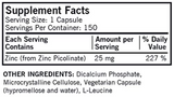 Zinc Picolinate 25 mg